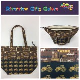 Large Tote Bag With Zip - Farmers Fighting Spirit - Words and Tractors Large Tote Bag With Zip - Farmers Fighting Spirit - Words and Tractors